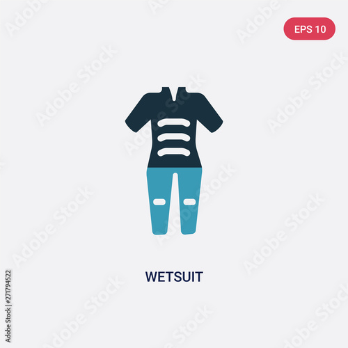 two color wetsuit vector icon from summer concept. isolated blue wetsuit vector sign symbol can be use for web, mobile and logo. eps 10