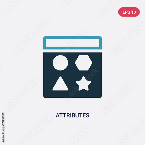 two color attributes vector icon from technology concept. isolated blue attributes vector sign symbol can be use for web, mobile and logo. eps 10