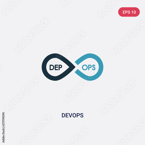 two color devops vector icon from technology concept. isolated blue devops vector sign symbol can be use for web, mobile and logo. eps 10