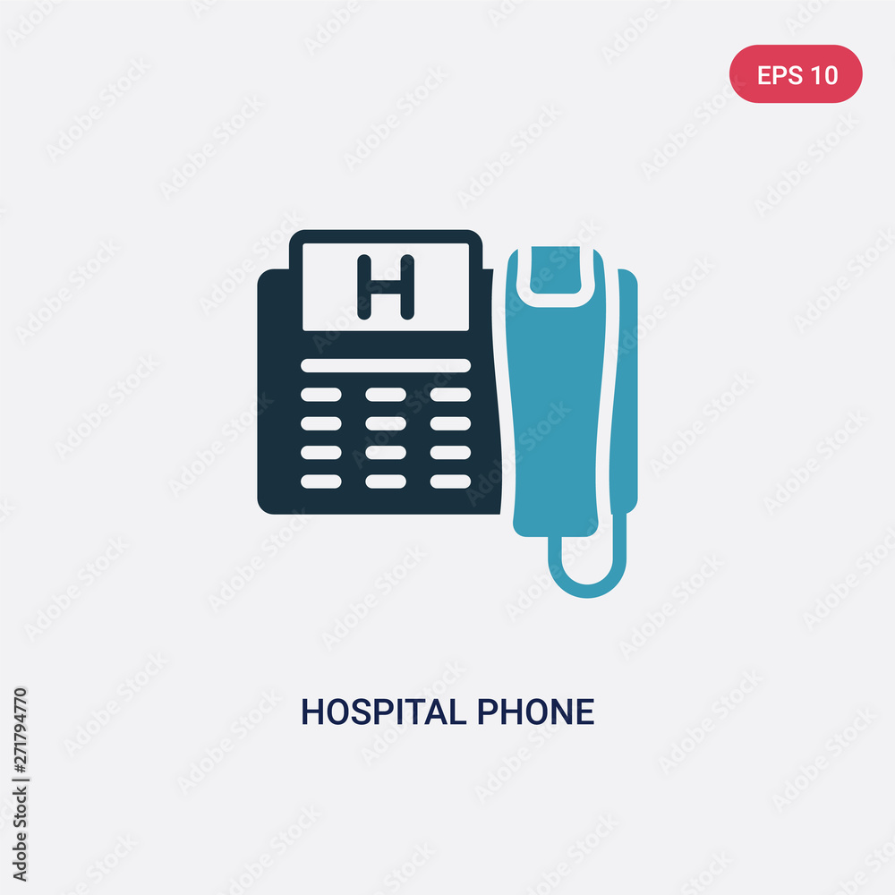 two color hospital phone vector icon from technology concept. isolated blue hospital phone vector sign symbol can be use for web, mobile and logo. eps 10