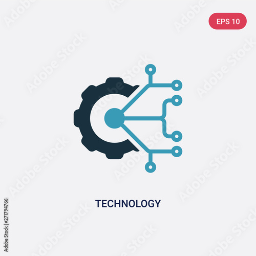 two color technology vector icon from concept. isolated blue technology vector sign symbol can be use for web, mobile and logo. eps 10