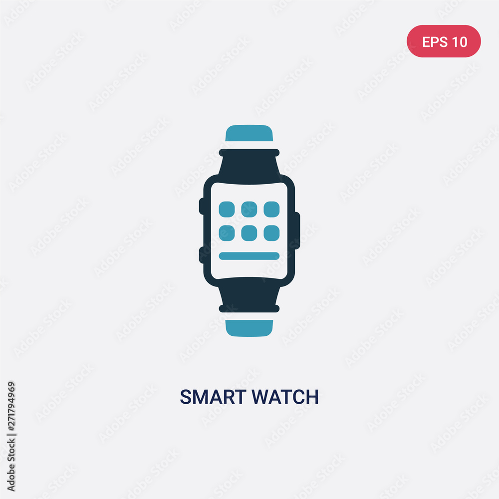 two color smart watch vector icon from technology concept. isolated blue smart watch vector sign symbol can be use for web, mobile and logo. eps 10