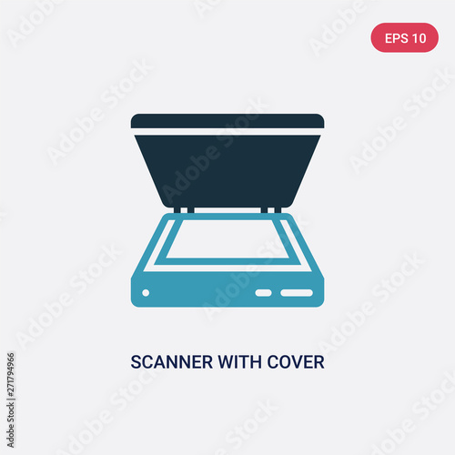 two color scanner with cover vector icon from technology concept. isolated blue scanner with cover vector sign symbol can be use for web, mobile and logo. eps 10