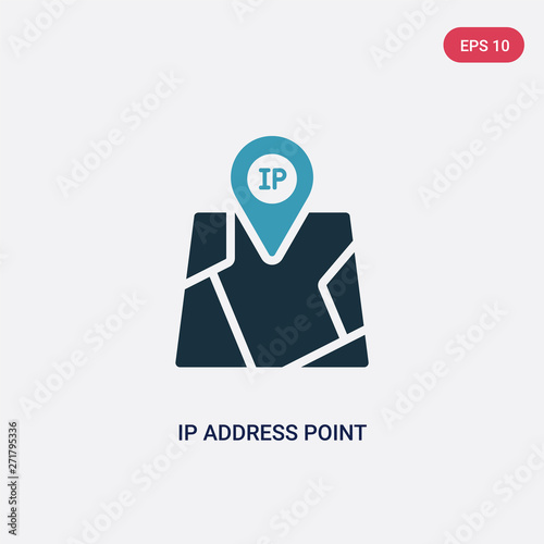 two color ip address point locator vector icon from technology concept. isolated blue ip address point locator vector sign symbol can be use for web, mobile and logo. eps 10