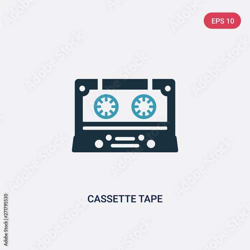 two color cassette tape vector icon from technology concept. isolated blue cassette tape vector sign symbol can be use for web, mobile and logo. eps 10