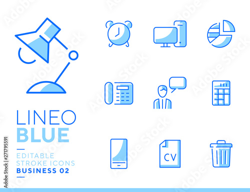 Lineo Blue - Office and Business line icons