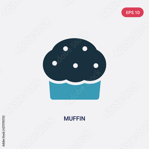 two color muffin vector icon from thanksgiving concept. isolated blue muffin vector sign symbol can be use for web, mobile and logo. eps 10