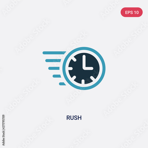 two color rush vector icon from time management concept. isolated blue rush vector sign symbol can be use for web, mobile and logo. eps 10