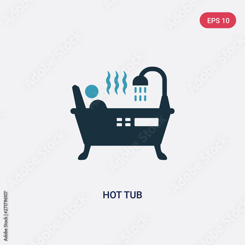 two color hot tub vector icon from wellness concept. isolated blue hot tub vector sign symbol can be use for web, mobile and logo. eps 10