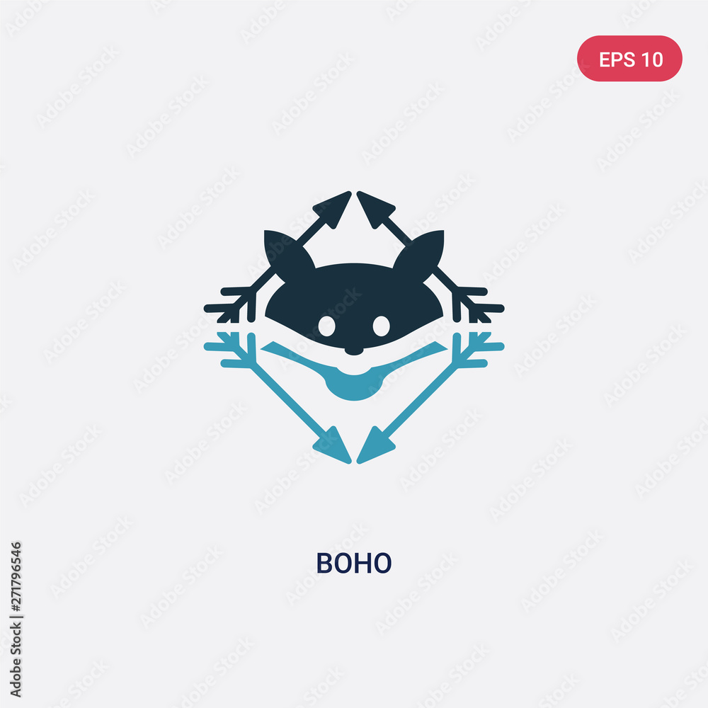 two color boho vector icon from animals concept. isolated blue boho vector sign symbol can be use for web, mobile and logo. eps 10