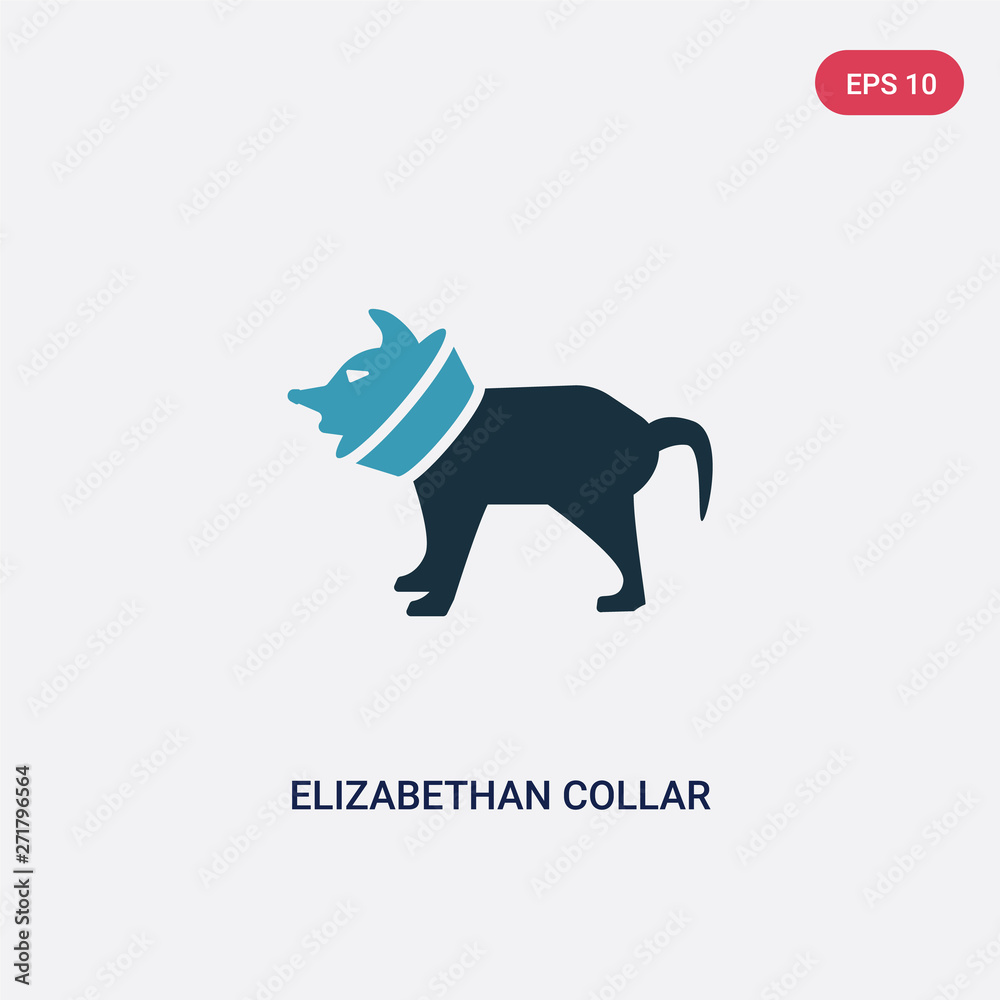 two color elizabethan collar vector icon from animals concept. isolated blue elizabethan collar vector sign symbol can be use for web, mobile and logo. eps 10