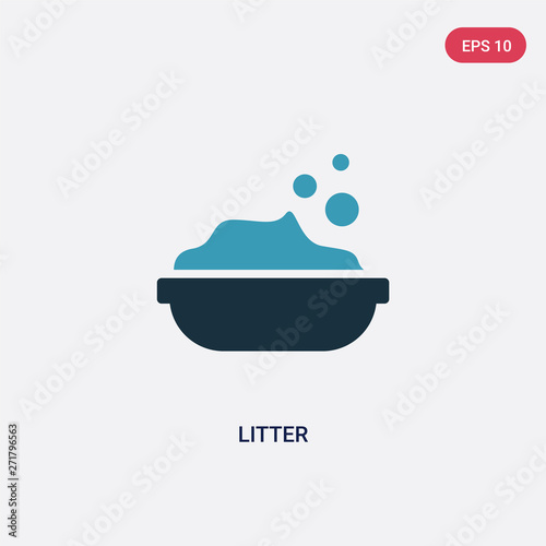 two color litter vector icon from animals concept. isolated blue litter vector sign symbol can be use for web, mobile and logo. eps 10