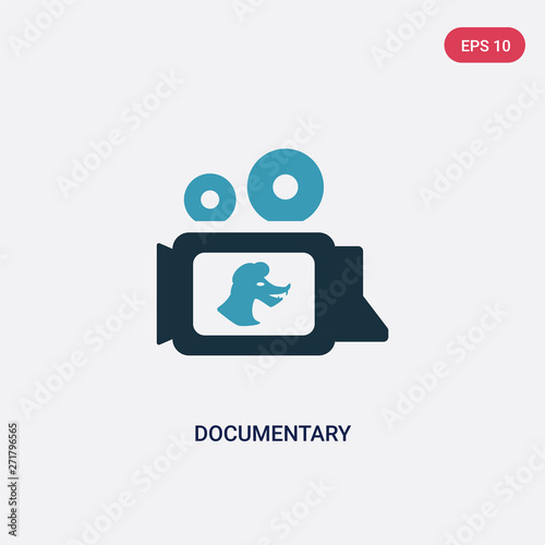 two color documentary vector icon from animals concept. isolated blue documentary vector sign symbol can be use for web, mobile and logo. eps 10