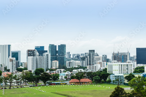 Singapore residential area skyline view