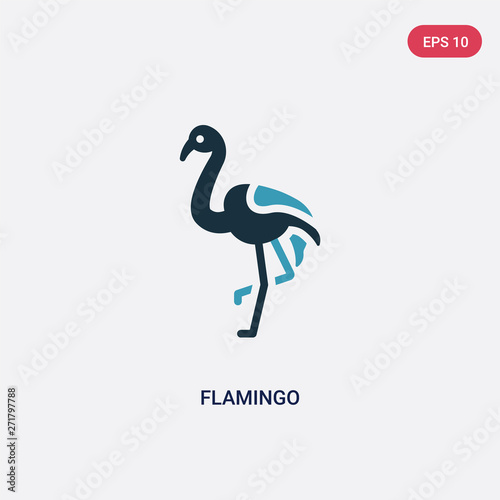 two color flamingo vector icon from animals concept. isolated blue flamingo vector sign symbol can be use for web, mobile and logo. eps 10