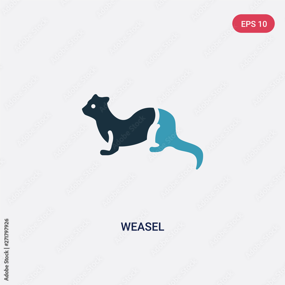 two color weasel vector icon from animals concept. isolated blue weasel vector sign symbol can be use for web, mobile and logo. eps 10