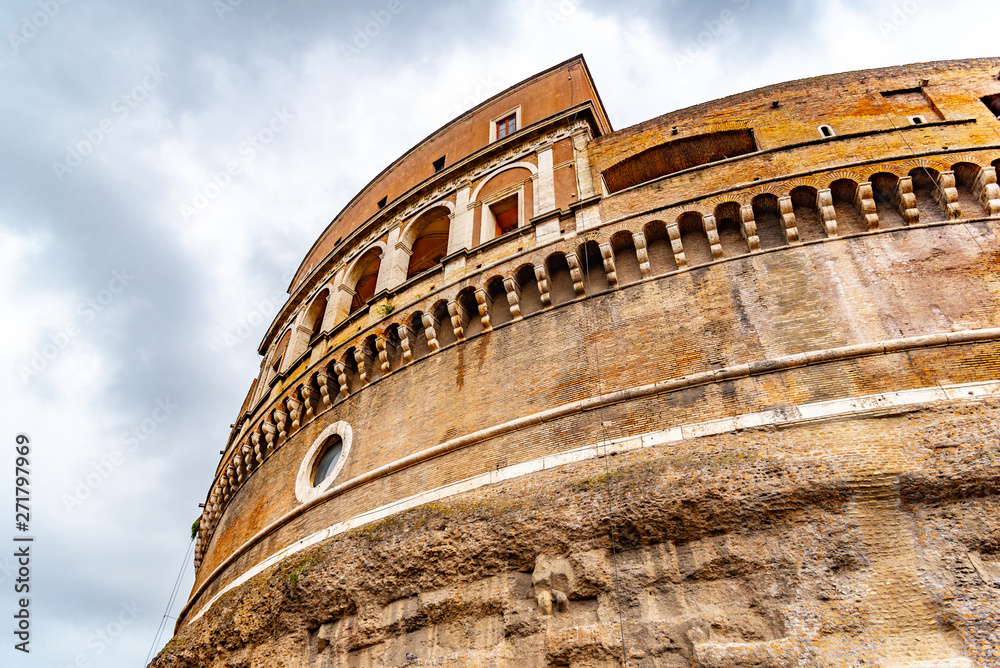 Castel Sant'Angelo - close-up view of upper part, Rome, Italy