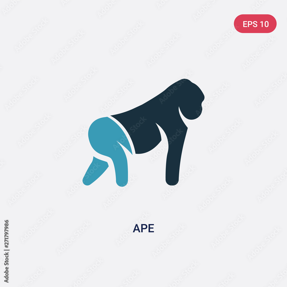 Obraz premium two color ape vector icon from animals concept. isolated blue ape vector sign symbol can be use for web, mobile and logo. eps 10