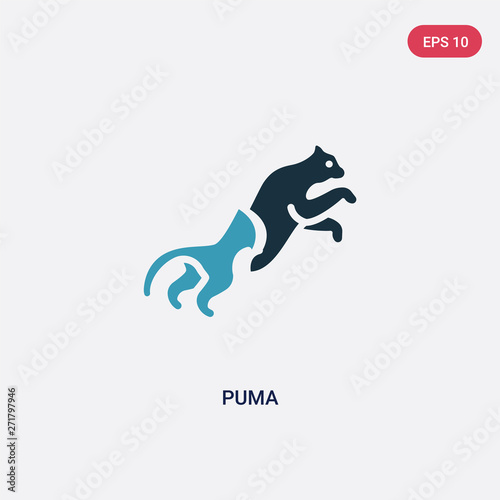 two color puma vector icon from animals concept. isolated blue puma vector sign symbol can be use for web, mobile and logo. eps 10
