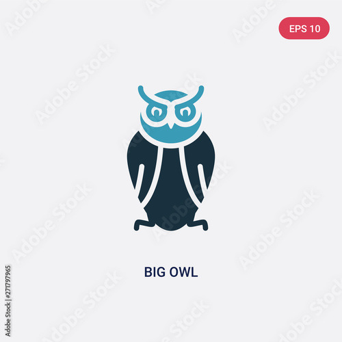 two color big owl vector icon from animals concept. isolated blue big owl vector sign symbol can be use for web, mobile and logo. eps 10