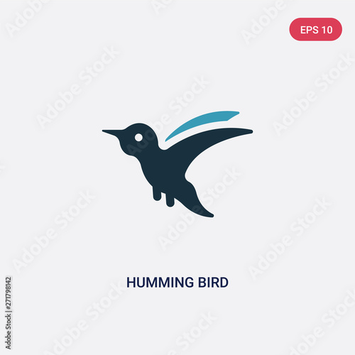 two color humming bird vector icon from animals concept. isolated blue humming bird vector sign symbol can be use for web  mobile and logo. eps 10