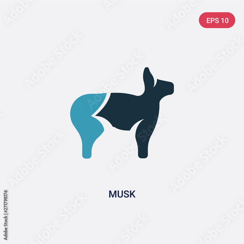 two color musk vector icon from animals concept. isolated blue musk vector sign symbol can be use for web, mobile and logo. eps 10