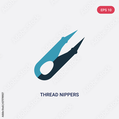 two color thread nippers vector icon from sew concept. isolated blue thread nippers vector sign symbol can be use for web, mobile and logo. eps 10