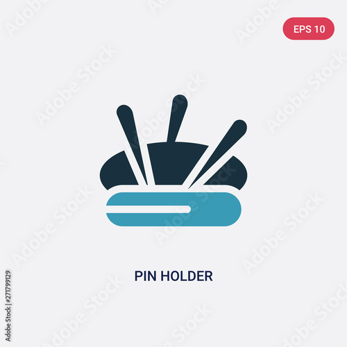 two color pin holder vector icon from sew concept. isolated blue pin holder vector sign symbol can be use for web, mobile and logo. eps 10