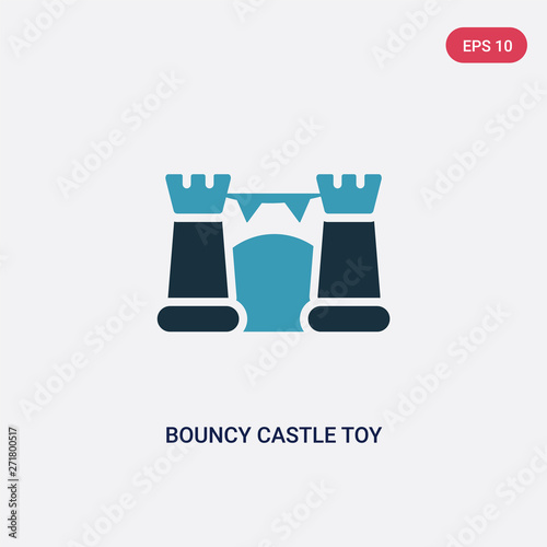 two color bouncy castle toy vector icon from toys concept. isolated blue bouncy castle toy vector sign symbol can be use for web, mobile and logo. eps 10