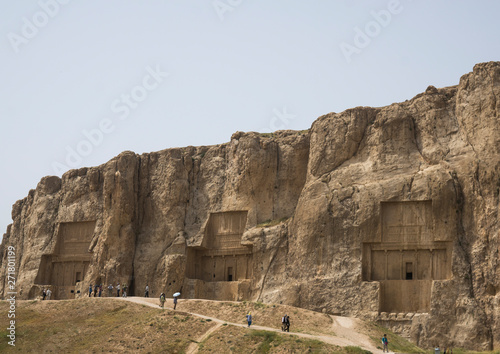 Achaemenian royal tombs in naqsh-e rustam necropolis, Fars province, Shiraz, Iran photo