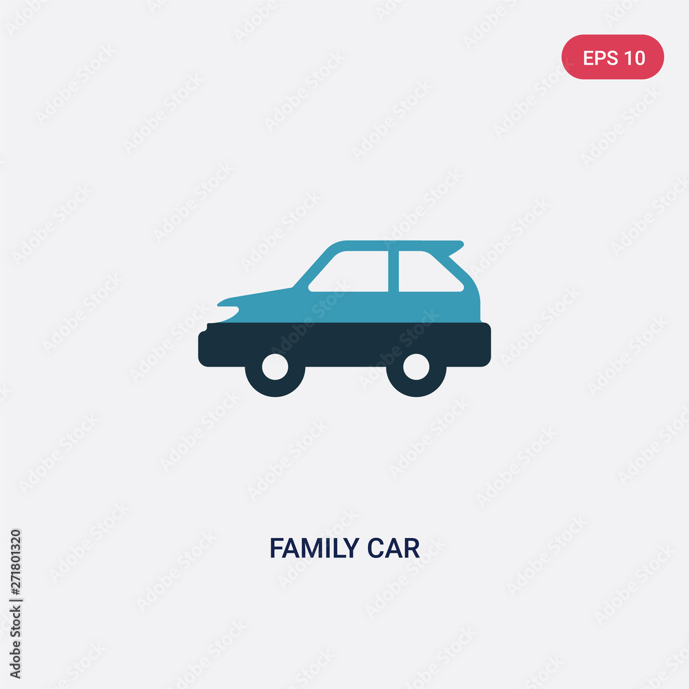 two color family car vector icon from transport concept. isolated blue family car vector sign symbol can be use for web, mobile and logo. eps 10