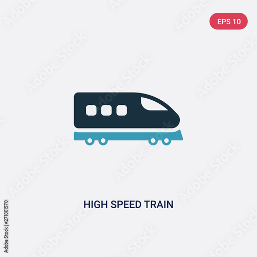 two color high speed train vector icon from transport concept. isolated blue high speed train vector sign symbol can be use for web, mobile and logo. eps 10