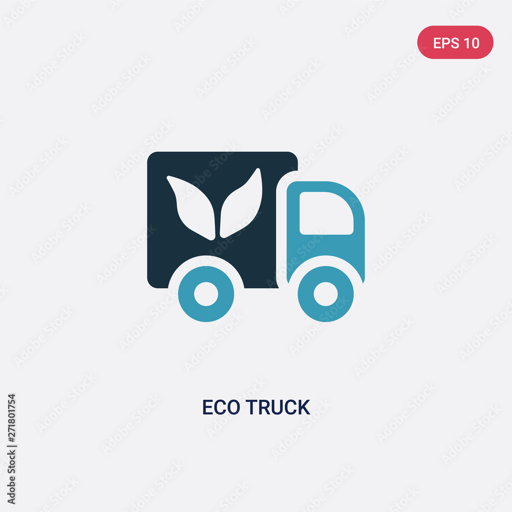 two color eco truck vector icon from transportation concept. isolated blue eco truck vector sign symbol can be use for web, mobile and logo. eps 10