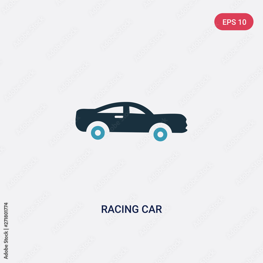 two color racing car vector icon from transportation concept. isolated blue racing car vector sign symbol can be use for web, mobile and logo. eps 10