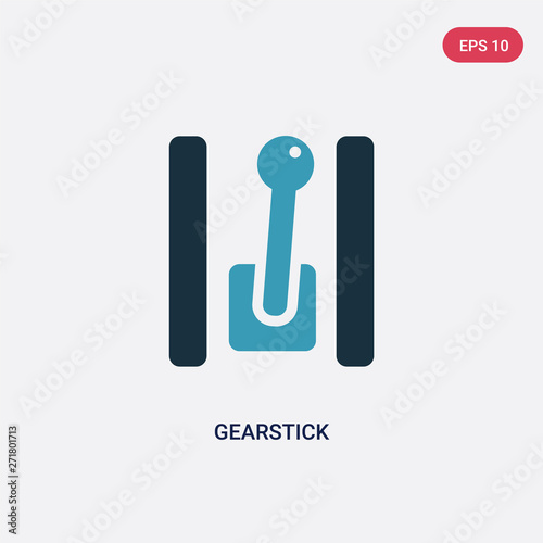 two color gearstick vector icon from transportation concept. isolated blue gearstick vector sign symbol can be use for web, mobile and logo. eps 10