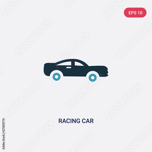two color racing car vector icon from transportation concept. isolated blue racing car vector sign symbol can be use for web, mobile and logo. eps 10