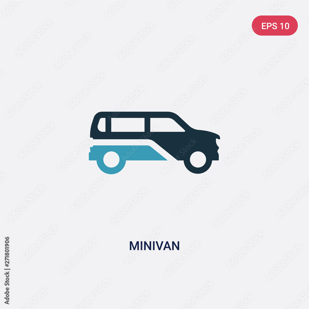 two color minivan vector icon from transportation concept. isolated blue minivan vector sign symbol can be use for web, mobile and logo. eps 10