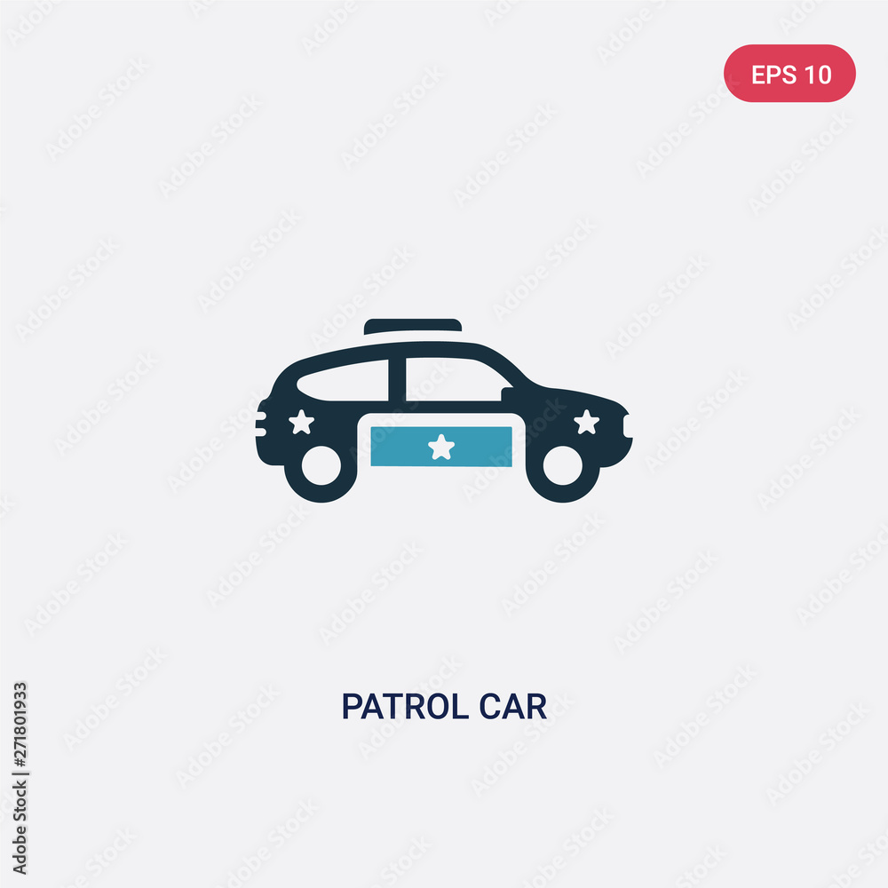 two color patrol car vector icon from transportation concept. isolated blue patrol car vector sign symbol can be use for web, mobile and logo. eps 10
