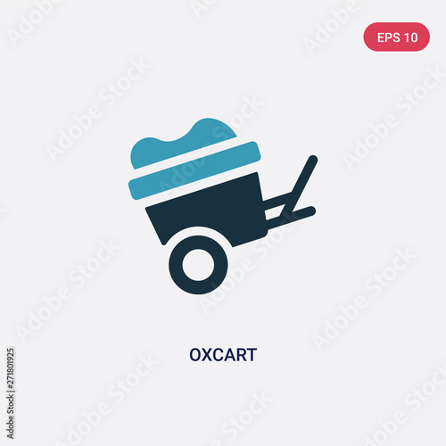 two color oxcart vector icon from transportation concept. isolated blue oxcart vector sign symbol can be use for web, mobile and logo. eps 10