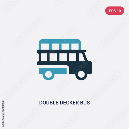 two color double decker bus vector icon from transport-aytan concept. isolated blue double decker bus vector sign symbol can be use for web, mobile and logo. eps 10
