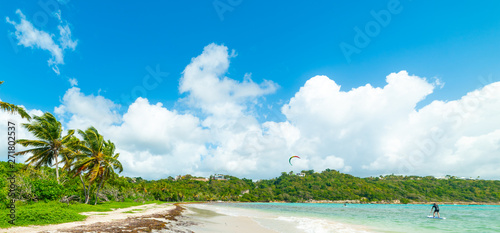 Blue sky over Pointe de la Saline beach in Guadeloupe
