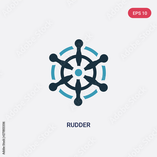 two color rudder vector icon from travel concept. isolated blue rudder vector sign symbol can be use for web, mobile and logo. eps 10