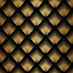 Papier peint photo Art deco patrons Motif Art Déco noir et or  © amovitania
