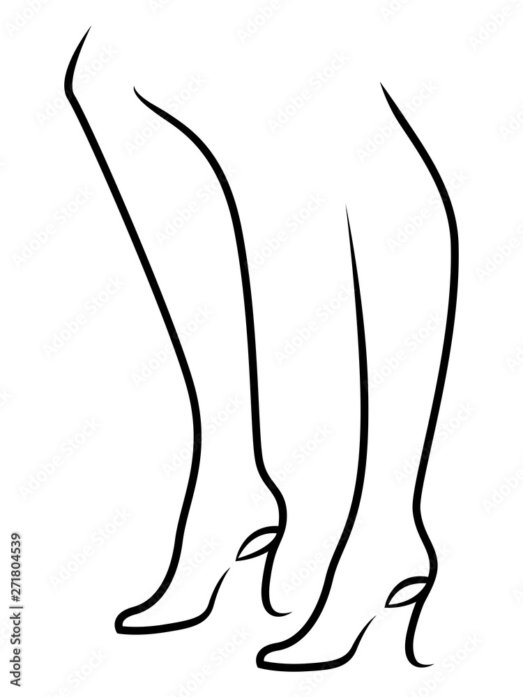 Graceful female feet in abstract shoes