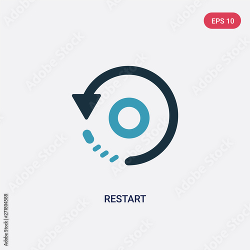 two color restart vector icon from user interface concept. isolated blue restart vector sign symbol can be use for web, mobile and logo. eps 10