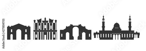 Jordan logo.  Isolated Jordan architecture on white background