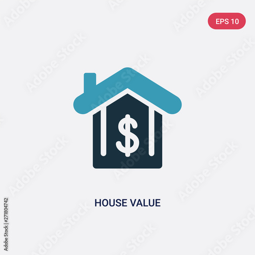 two color house value vector icon from user interface concept. isolated blue house value vector sign symbol can be use for web, mobile and logo. eps 10