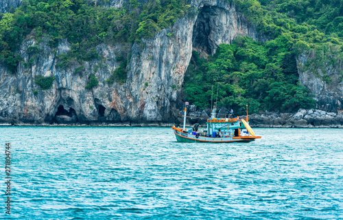 Beautiful blue sea in Thailand