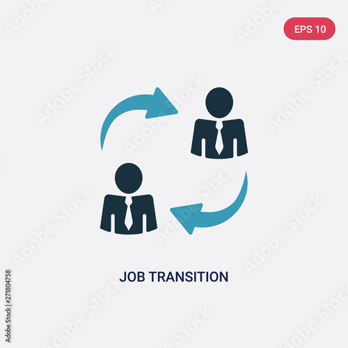 two color job transition vector icon from user interface concept. isolated blue job transition vector sign symbol can be use for web, mobile and logo. eps 10