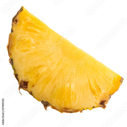 slice of fresh pineapple isolated on white background